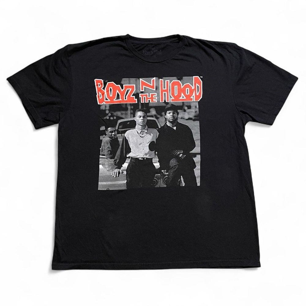 Boyz N The Hood Black Graphic T-Shirt – Cuba Gooding Jr. & Ice Cube Movie Poster